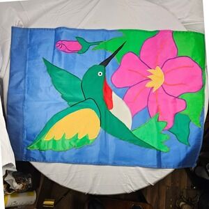 Hummingbird Flower Garden Flag Outdoor Decorative Yard House Banner‎